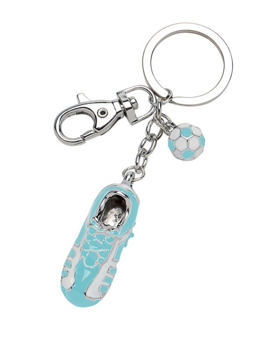 KEY CHAIN FOOTBALL SHOE WHITE/LIGHT BLUE