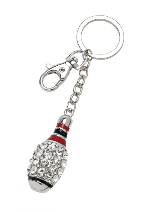 KEYCHAIN BOWLING PIN W/ STRASS - NO BOX