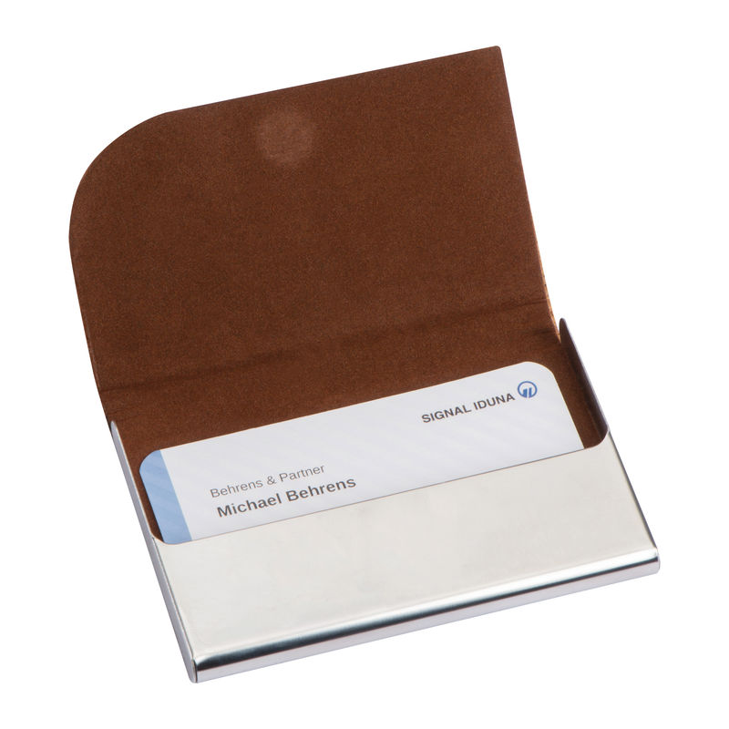 Metal Business Card Holder with cork Surface