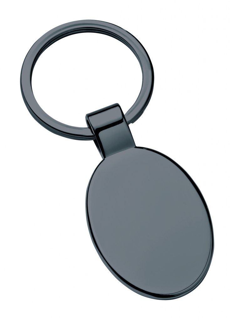 KEYCHAIN OVAL WIDE BURNISHED