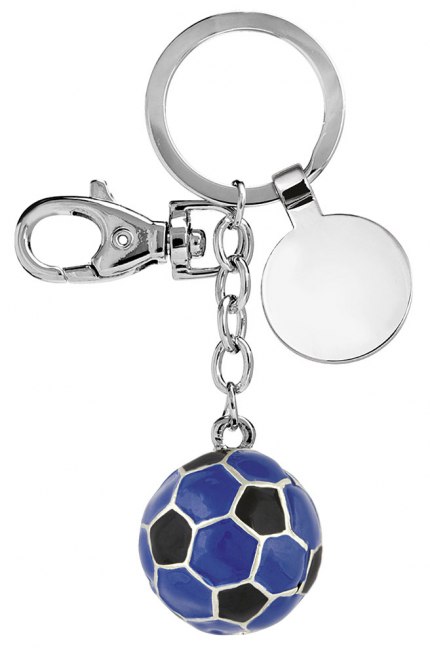 KEY CHAIN FOOTBALL BLACK/SKY-BLUE-NO BOX