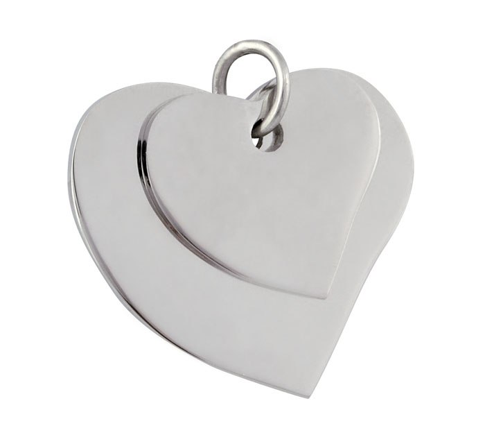 PENDANT STEEL TWO HEARTS