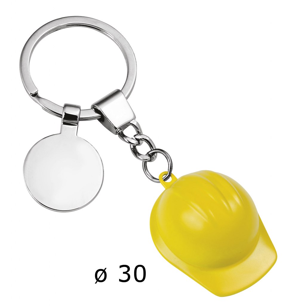 KEY RING HELMET YELLOW D.30 COIN