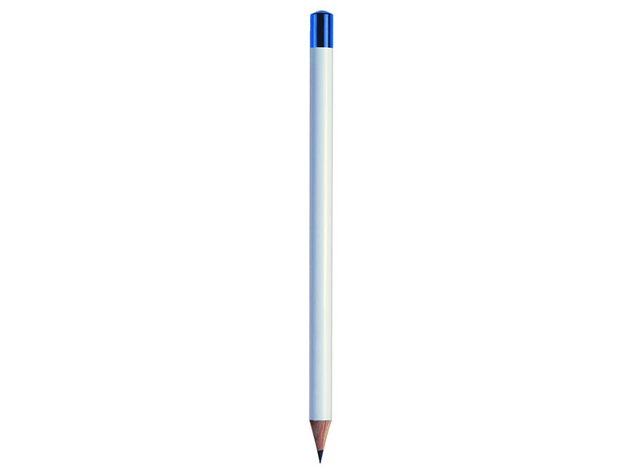 BIG PENCIL WHITE / CAP BLUE - MIN. 50PCS