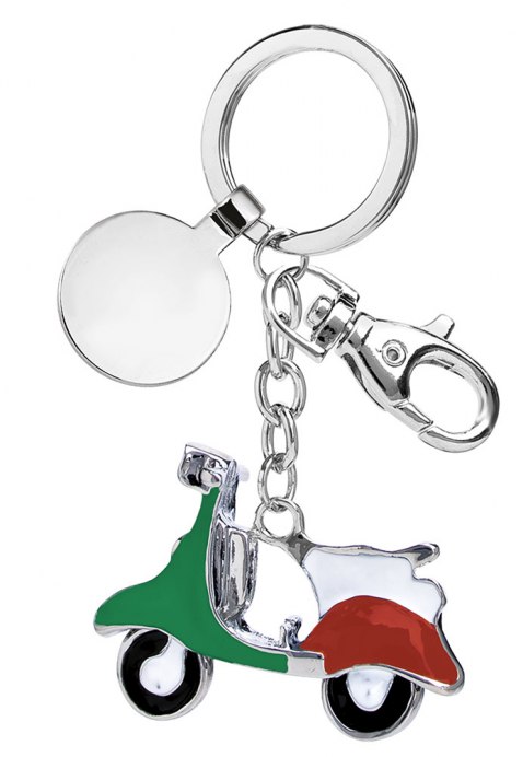 KEY CHAIN VESPA GREEN/WHITE/RED - NO BOX