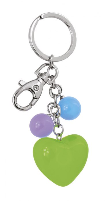 KEY CHAIN ACRYLIC HEART GREEN - NO BOX