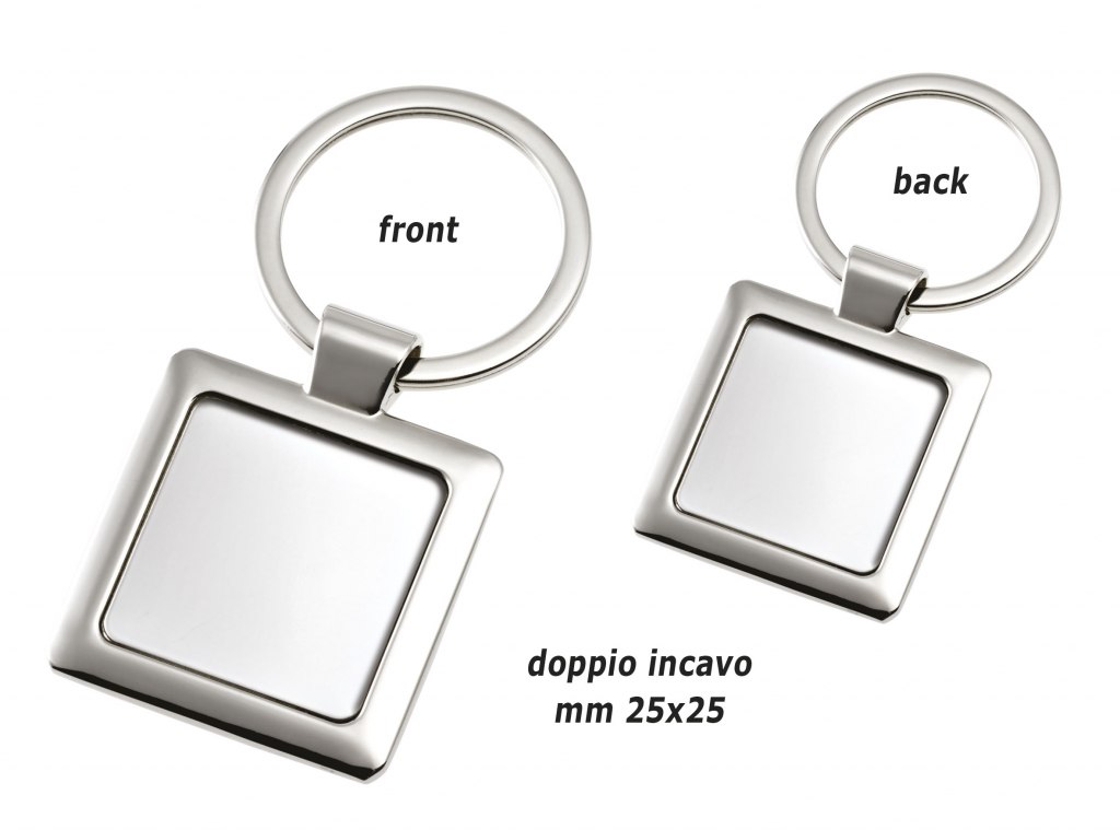 KEY CHAIN WITH DOUBLE HOLLOW 25X25 MM