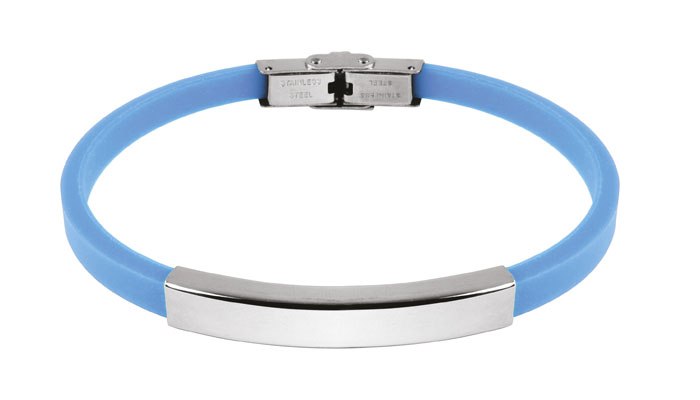 STEEL BRACELET AND LIGHT BLUE EVA 0.5CM