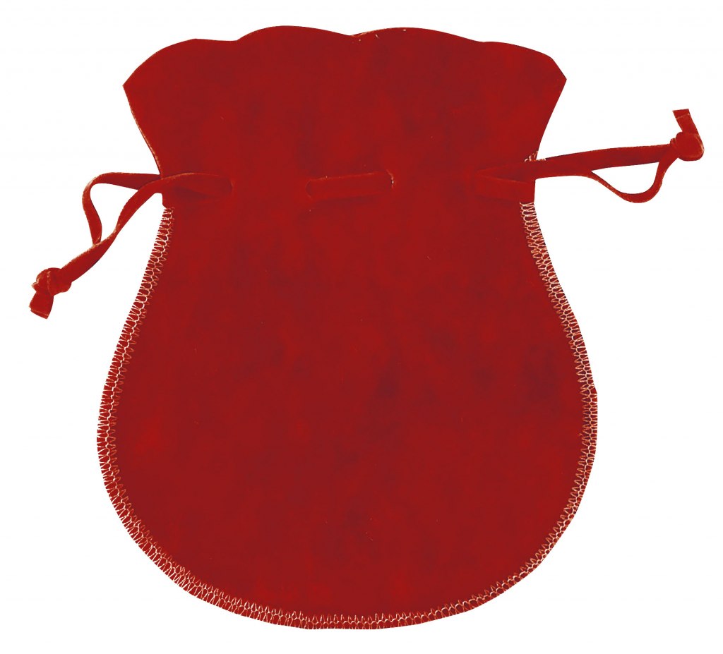 SACK AMPH.-SHAPED DOUB. VELVET RED