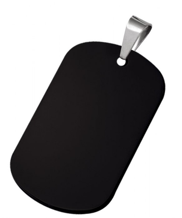 IDENTITY TAG ALUMINIUM BLACK 50x30mm