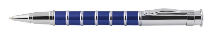 ROLLERBALL PEN  WITH RINGS BLUE AND CHRO