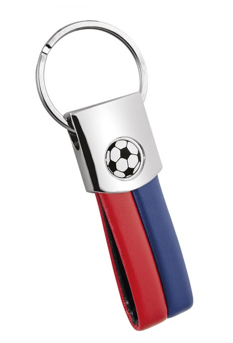 KEYCHAIN FOOTBALL PU RED/BLUE NO BOX