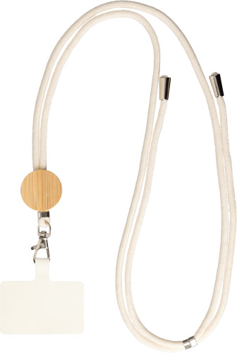 Cotton drawstring phone lanyard Lucia