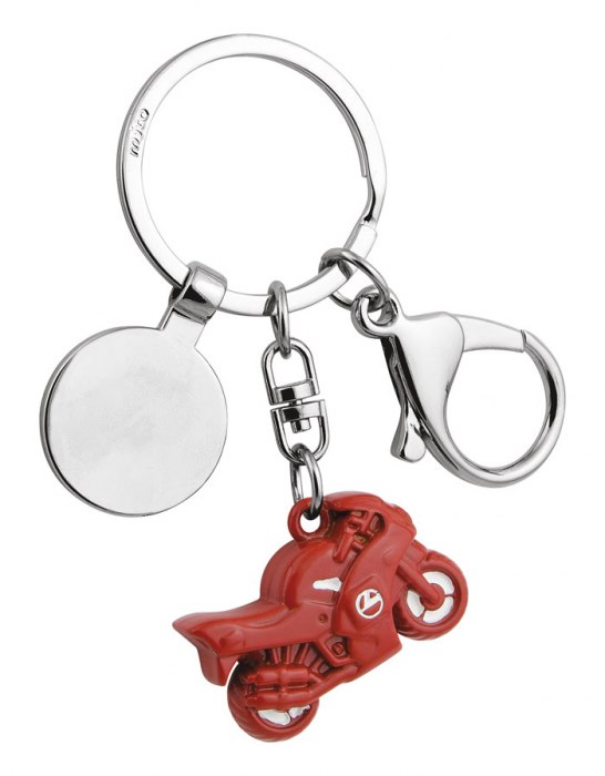 KEYCHAIN MOTORBIKE RED/WHITE-COIN