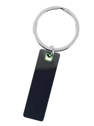 GREEN METALLIC KEY RING IVORY