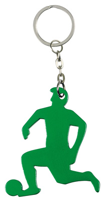 GREEN ALUMINIUM KEY RING FOOTBALL