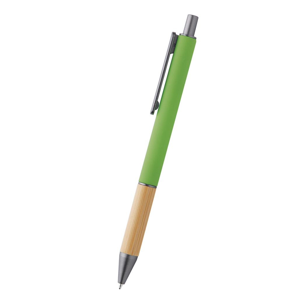 GREEN PLASTIC PEN WITH BAMBOO NALONA 