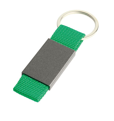 GREEN KEYRING METAL-NYLON OKAPI