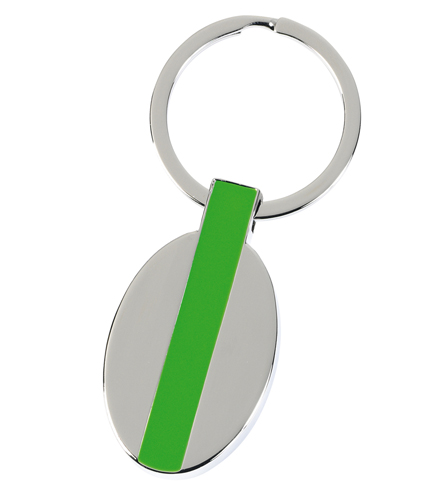 GREEN METALLIC KEY RING LOTUS