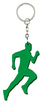 GREEN ALUMINIUM KEY RING RUNNING