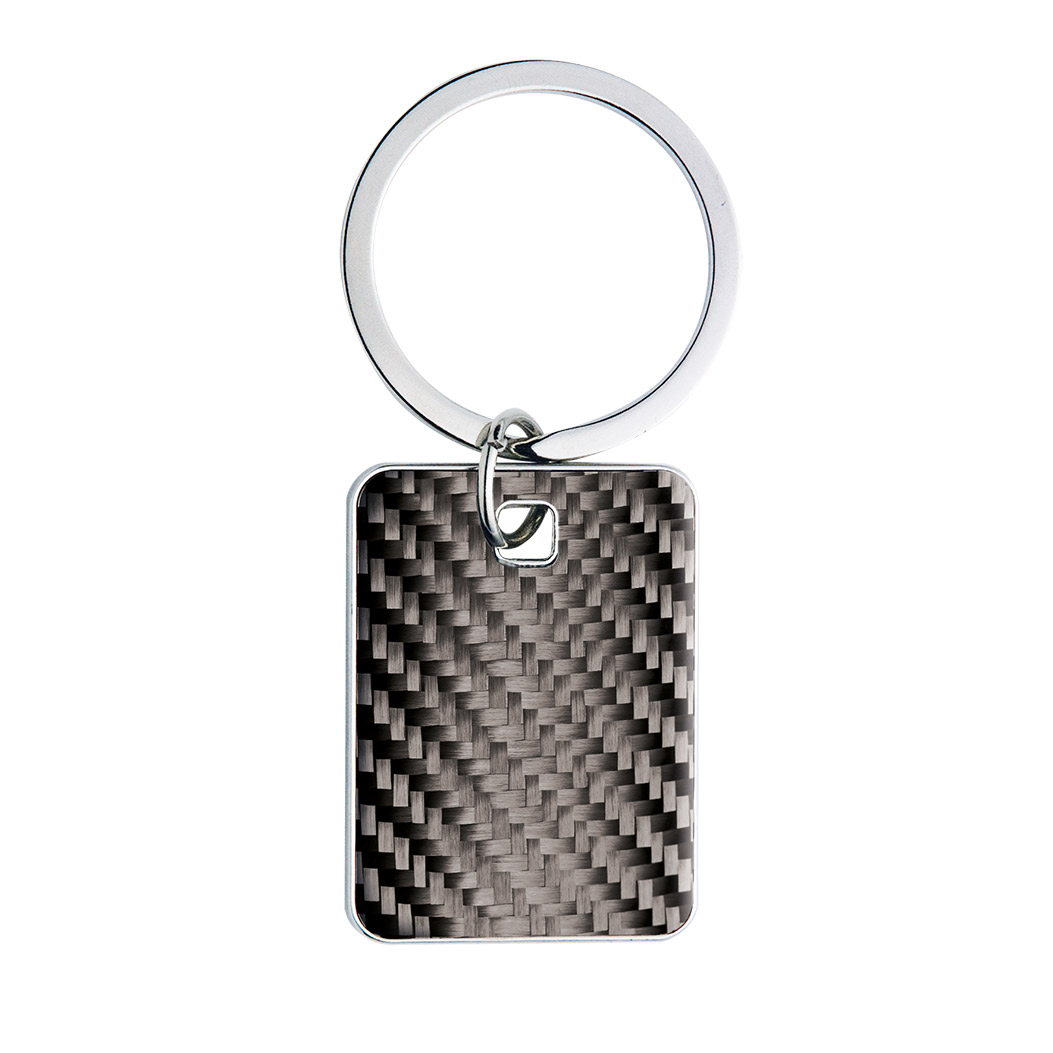 BLACK METAL/CARBON-FIBER KEYRING PERNEK RECTAN