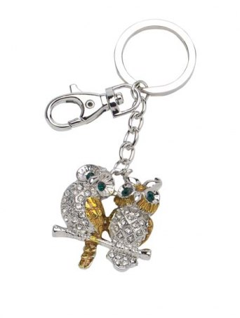 KEYCHAIN OWLS ON PERCH - NO BOX