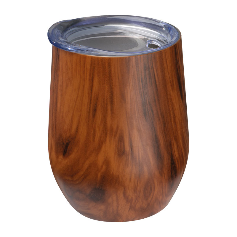 Stainless steel mug with wooden look Brighton