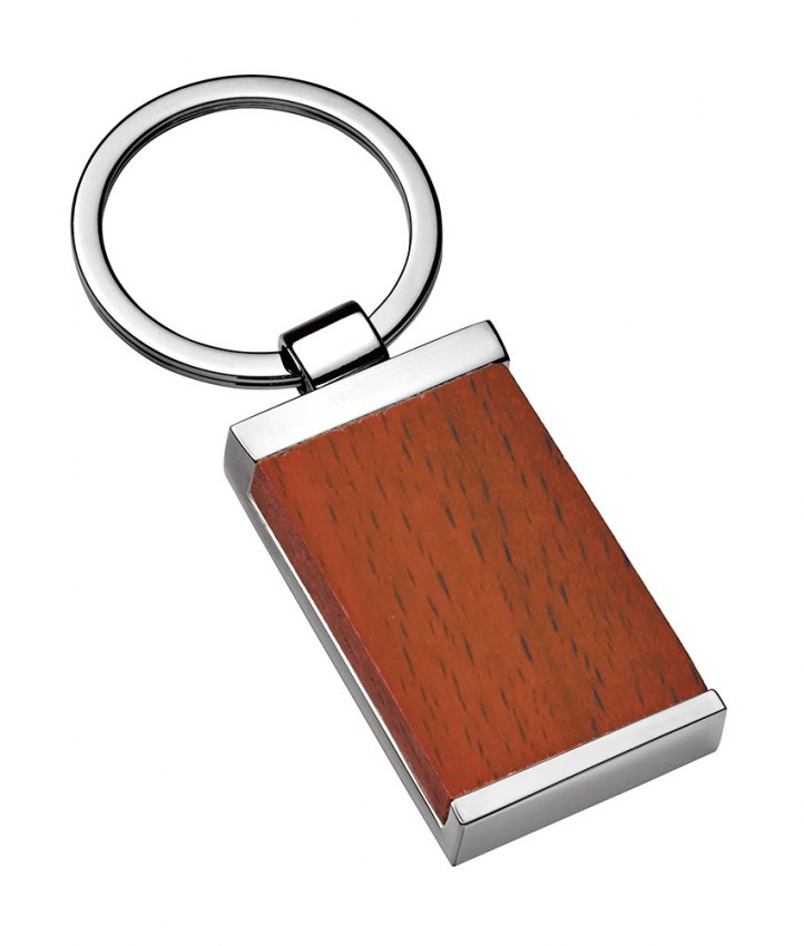 KEYCHAIN WOOD / CHROMED SHINY