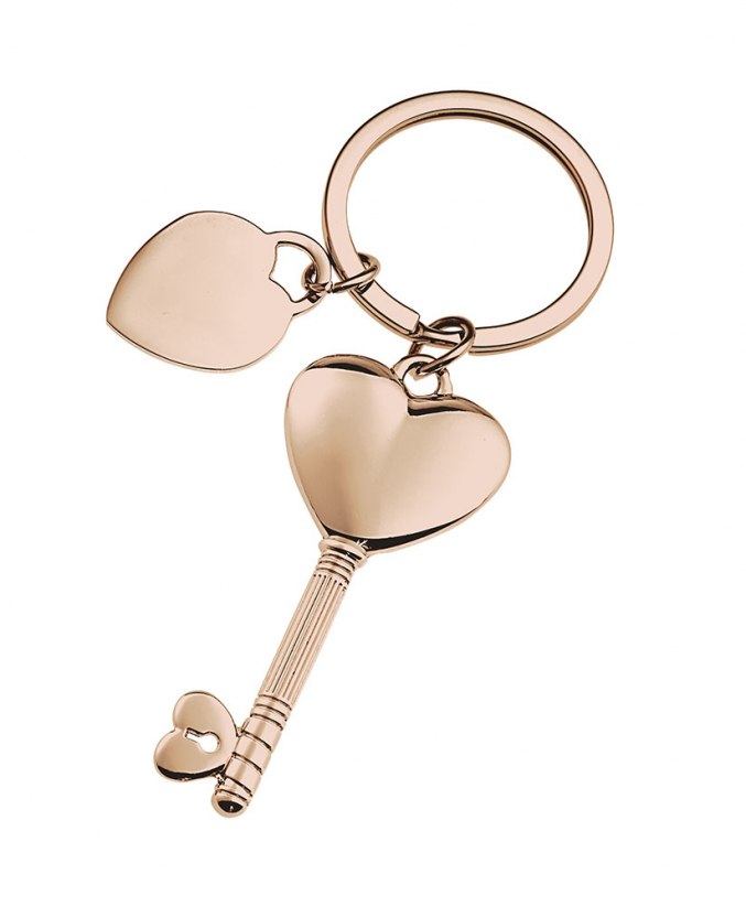 KEYCHAIN KEY HEART ROSE GOLD