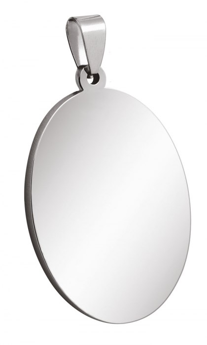 PENDANT OVAL BIG STEEL 28x43mm