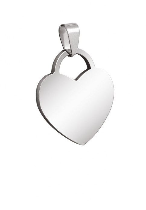 STEEL HEART PENDANT 20x15 mm