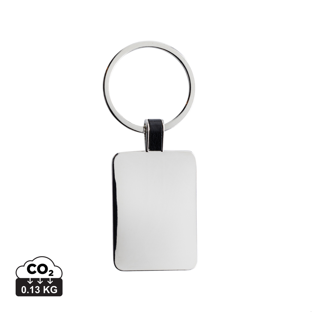 RCS recycled zinc alloy rectangle keyring