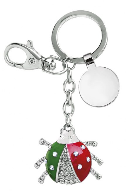 KEY CHAIN LADYBIRD GREEN/WHITE/RED