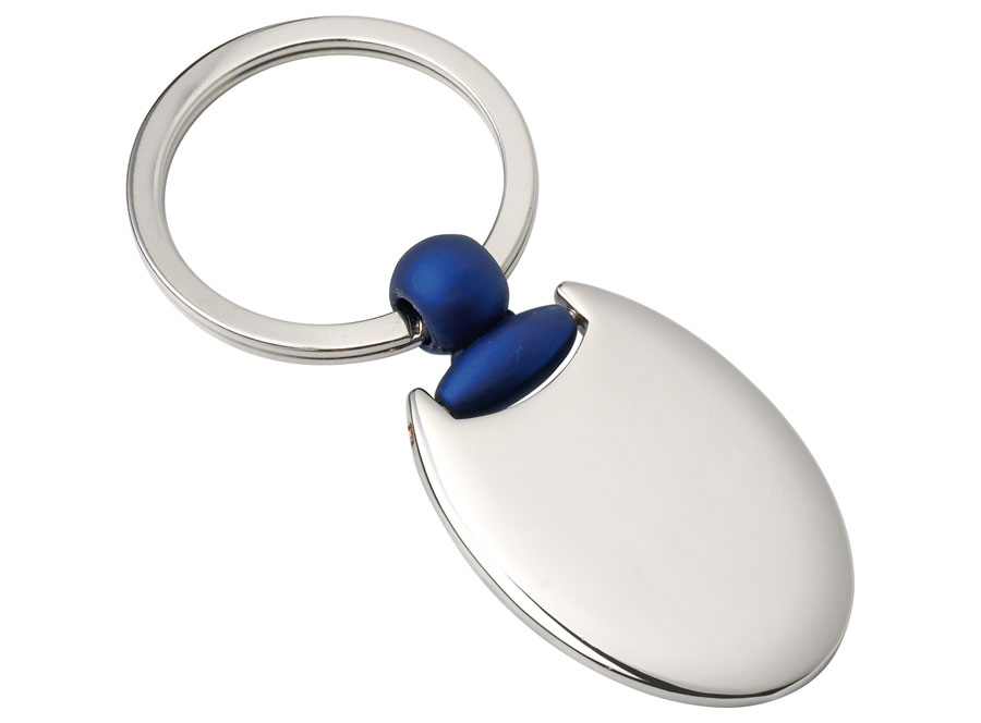 KEYCHAIN OVAL WITH BLUE HOOK