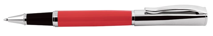 ROLLERBALL PEN RED AND CHROMED