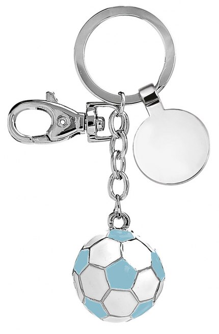 KEY CHAIN FOOTBALL white/light blue