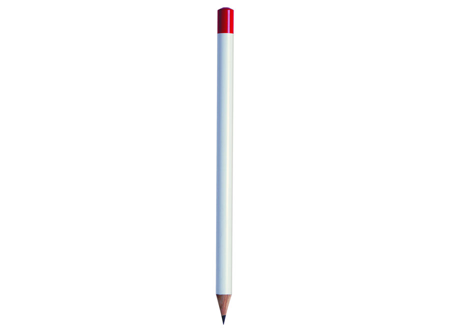 BIG PENCIL WHITE / CAP RED - MIN. 50PCS