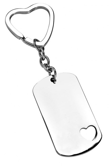 KEY CHAIN RECTANGULAR- HEART-SHAPED HOLE