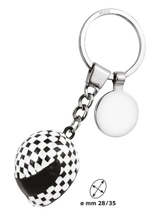 KEYCHAIN HELMET CHECKERED/COIN