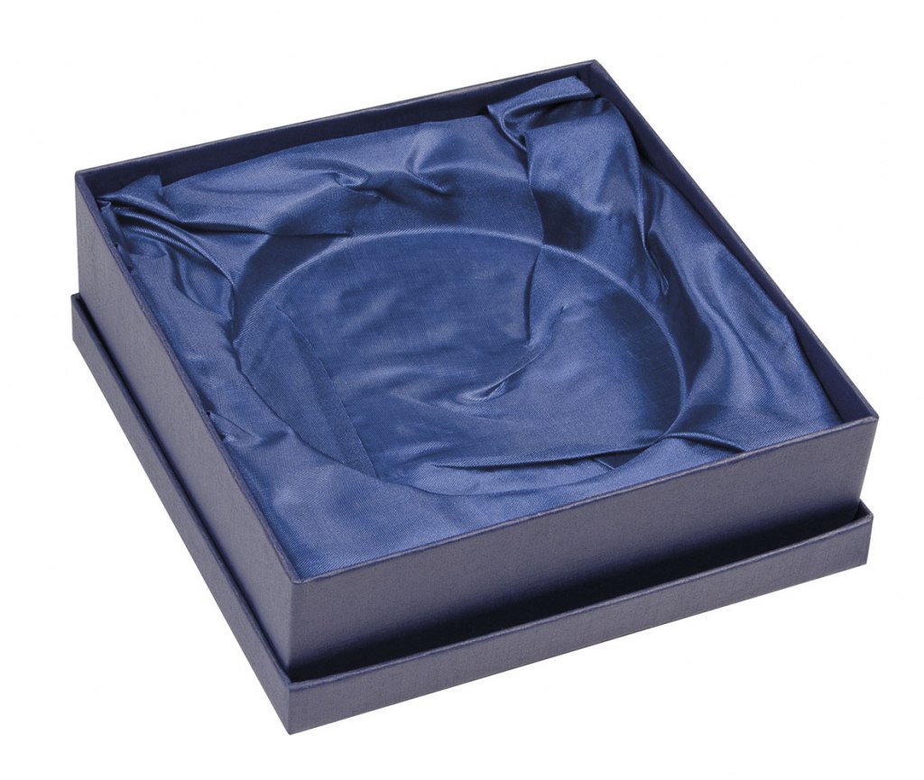 SCATOLA BLU CON SATIN MM 145X145X25