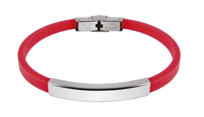 STEEL BRACELET AND RED EVA 0.50CM