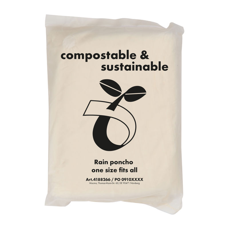 Compostable rain poncho Fleurus