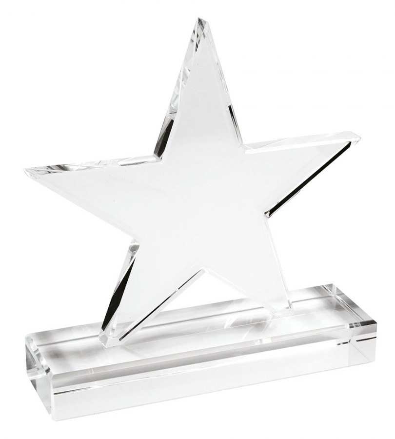 TROPHY GLASS STAR mm 100 - base h 19