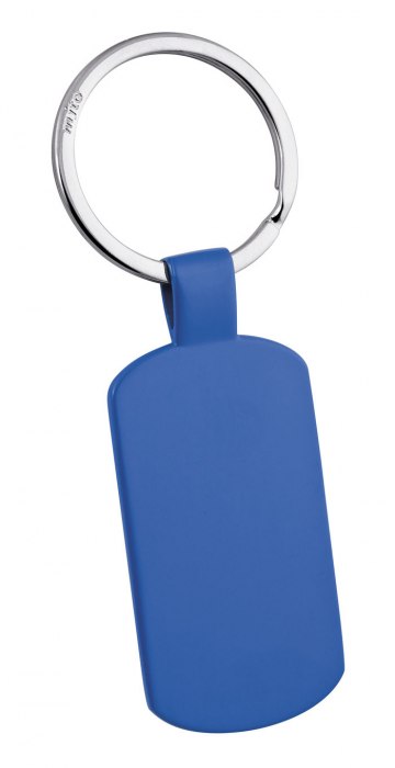 KEYCHAIN PLATE RECTANGULAR BLUE