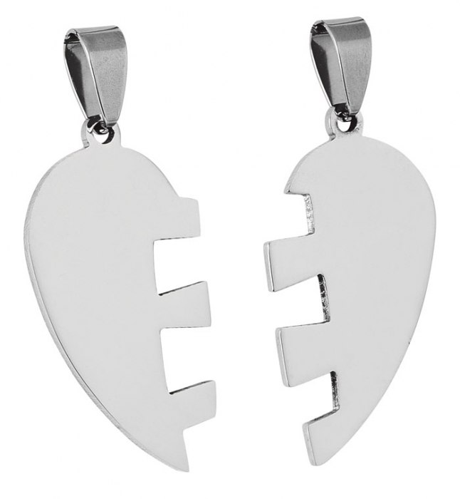 PENDANT STEEL BROKEN HEART