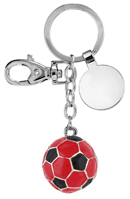 KEY CHAIN FOOTBALL RED/BLACK - NO BOX