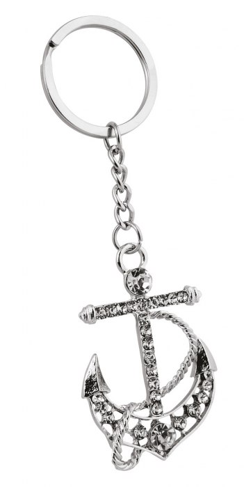 KEYRING ANCHOR WITH CRYSTALS - NO BOX