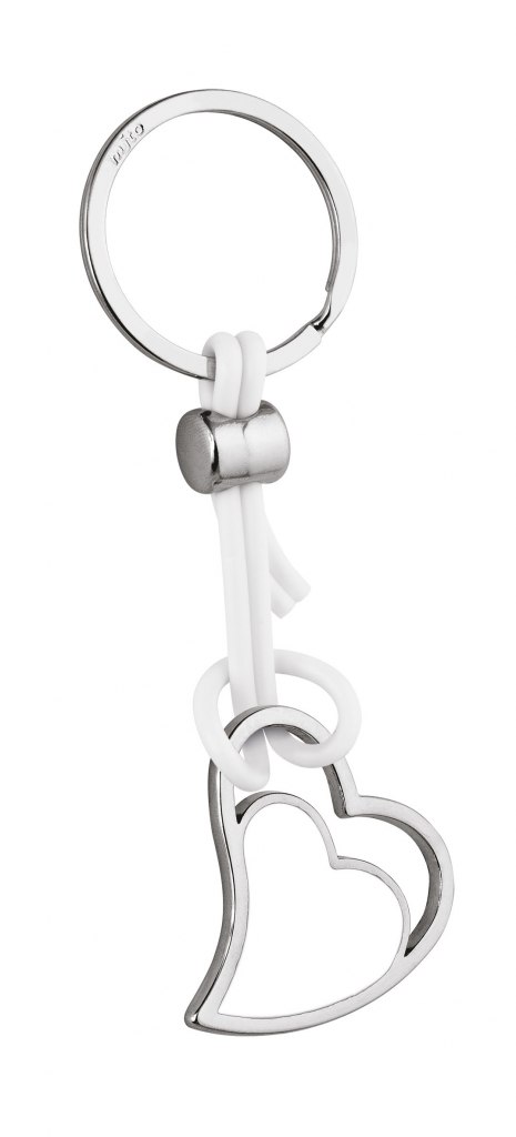 KEY RING HEART PVC WHITE - NO BOX