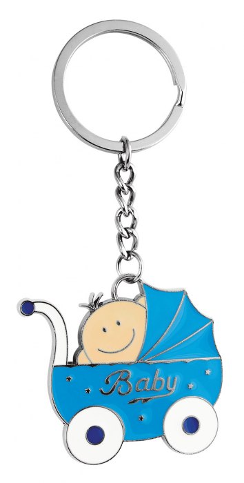 KEY CHAIN PRAM SKY-BLUE- NO BOX