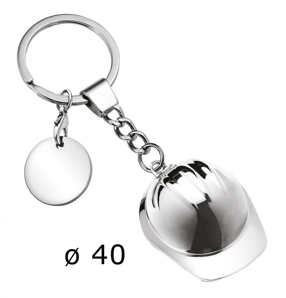 KEYCHAIN METAL SHINY HELMET D=40mm